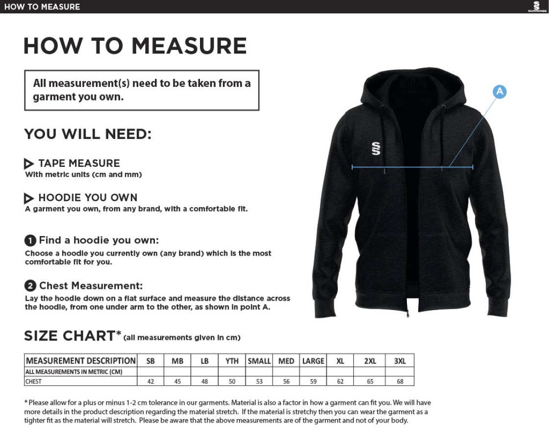 Dual Full Zip Hoody : Grey Marl - Size Guide