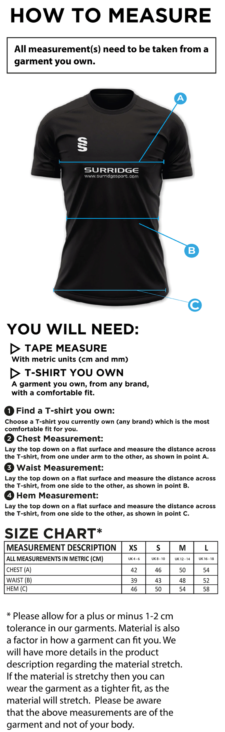 Women's Dual Games Shirt : White - Size Guide