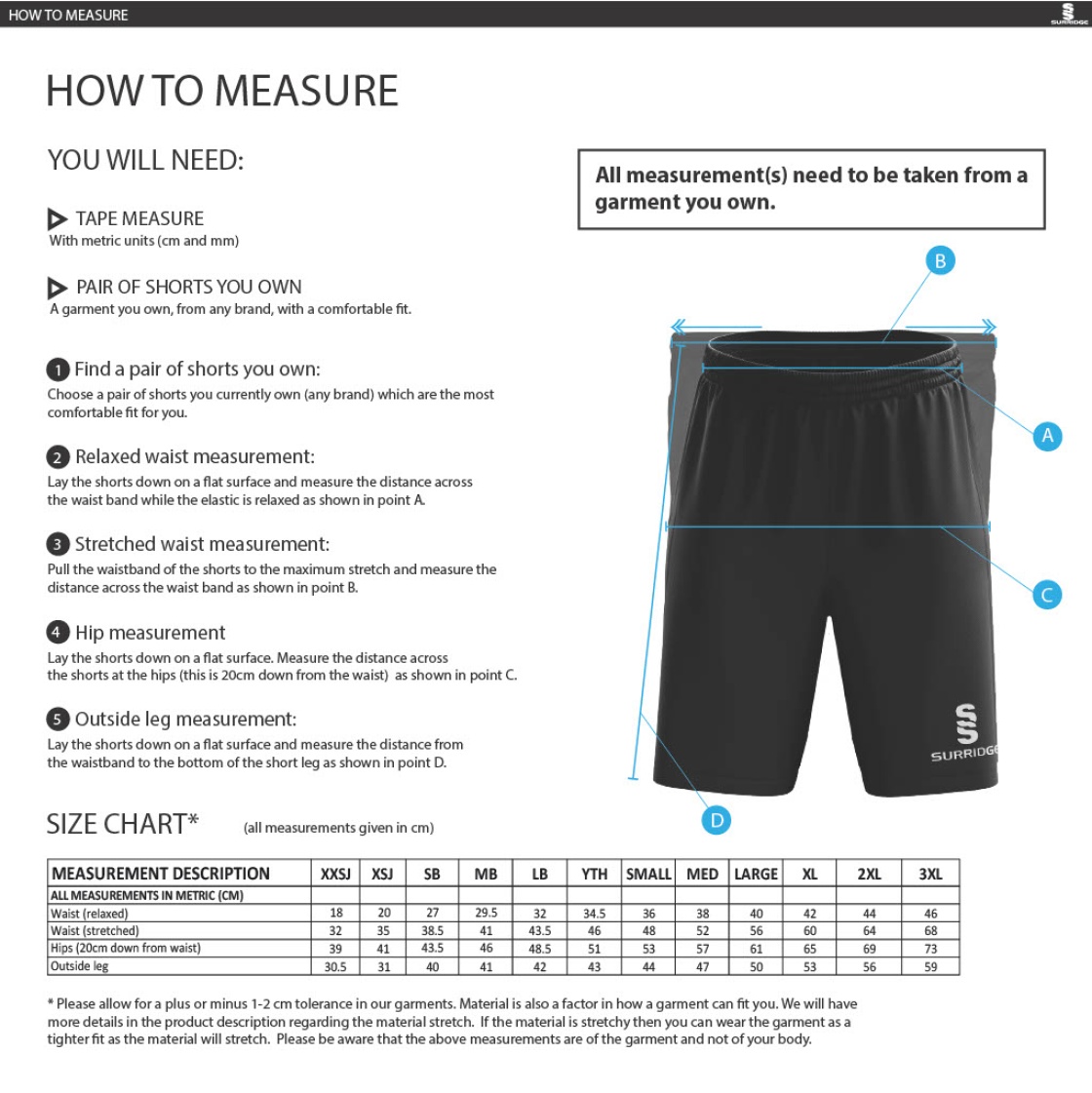 FUSE SHORT - Size Guide